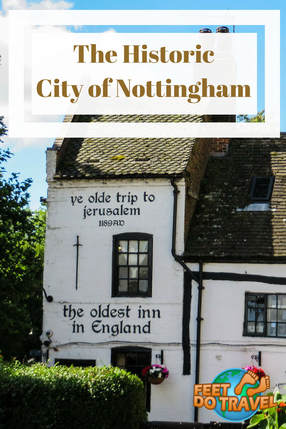 Nottingham City in the heart of England is full of history. The land of Robin Hood and his Merry Men, Nottingham Castle, the Old Oak tree in Sherwood Forest, a beach in the City ... yes, a beach in the City! Find out what other surprises Feet Do Travel uncovered in the Historic City of Nottingham. #Nottingham #Englandroadtrip #englandbucketlist #uk #eastmidlands #travel #travelblog #travelblogger #traveltips #travelling #travelguides #traveladvice