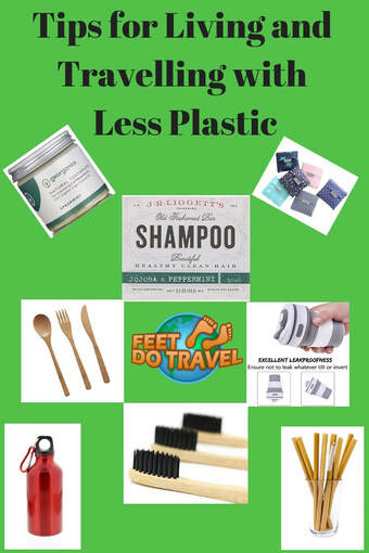 Want to reduce your single use plastic and live a plastic free life? You aren’t alone. People want to use less plastic but don’t know where to start. Feet Do Travel show you easy ways to reduce your plastic use with tips for living and travelling with less plastic #SayNoToPlastic #PlasticFree #TravelTips #Ecofriendly #SustainableTravel #greenliving #EnvironmentallyFriendly #GreenTravel #DitchPlastic #GoGreen #BeatPlasticPollution #marineconservation #plasticpollution #OceanConservation #travel