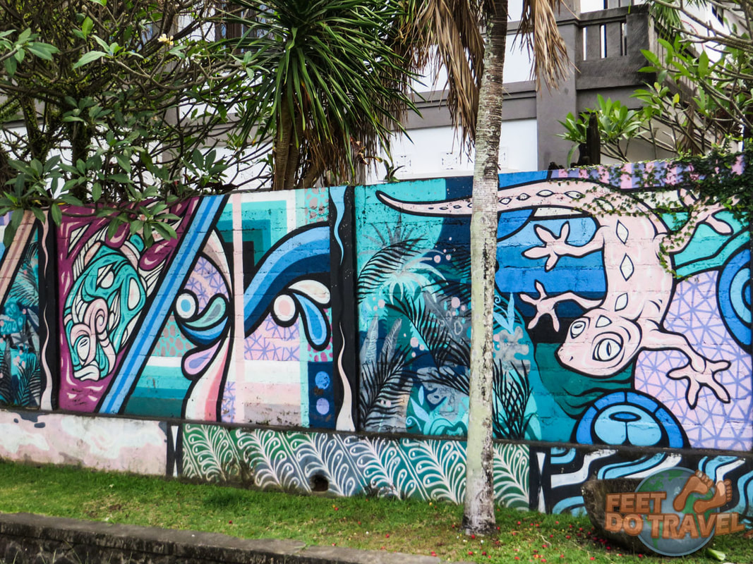 Searching for Street Art in Canggu, Kuta, Seminyak, Bali, Indonesia. Art or graffiti. Feet Do Travel